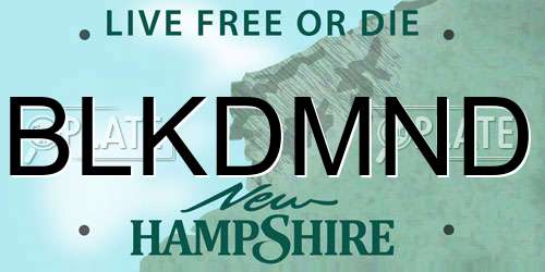BLKDMND New Hampshire License Plate