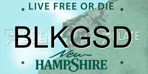 BLKGSD New Hampshire License Plate