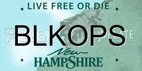BLKOPS New Hampshire License Plate