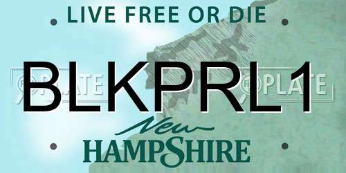BLKPRL1 New Hampshire License Plate