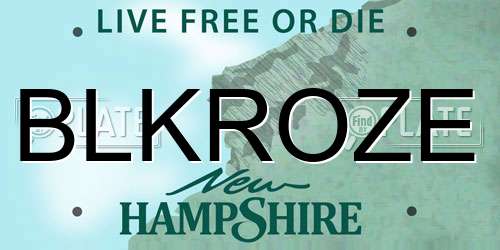 BLKROZE New Hampshire License Plate