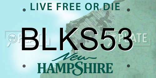 BLKS53 New Hampshire License Plate