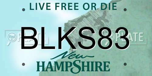 BLKS83 New Hampshire License Plate