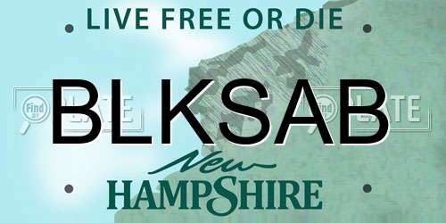 BLKSAB New Hampshire License Plate