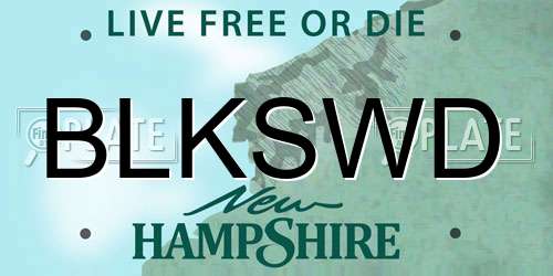 BLKSWD New Hampshire License Plate