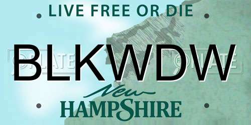 BLKWDW New Hampshire License Plate