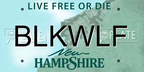 BLKWLF New Hampshire License Plate