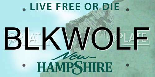 BLKWOLF New Hampshire License Plate