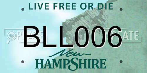 BLL006 New Hampshire License Plate