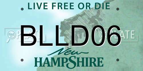BLLD06 New Hampshire License Plate