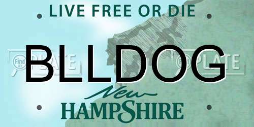 BLLDOG New Hampshire License Plate