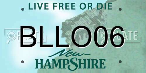 BLLO06 New Hampshire License Plate
