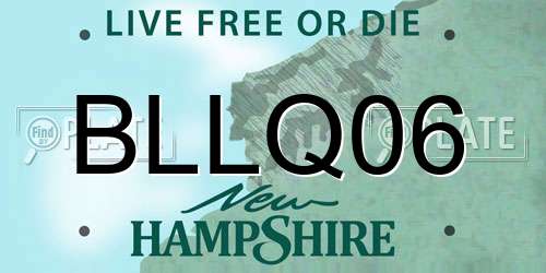 BLLQ06 New Hampshire License Plate