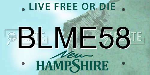 BLME58 New Hampshire License Plate