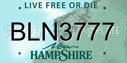 BLN3777 New Hampshire License Plate