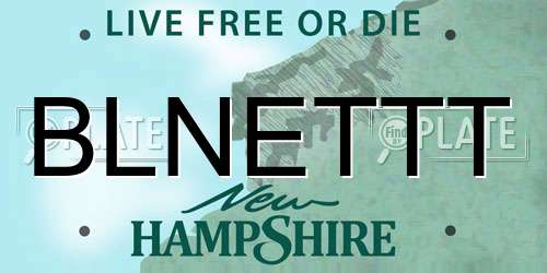 BLNETTT New Hampshire License Plate