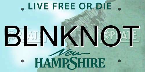 BLNKNOT New Hampshire License Plate