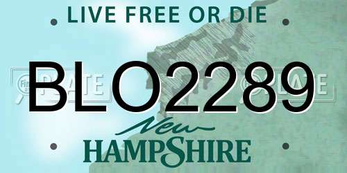 BLO2289 New Hampshire License Plate