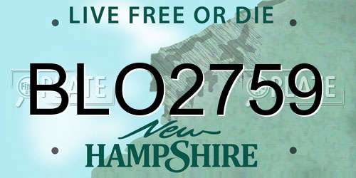 BLO2759 New Hampshire License Plate