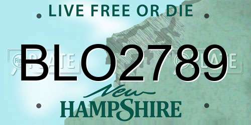 BLO2789 New Hampshire License Plate