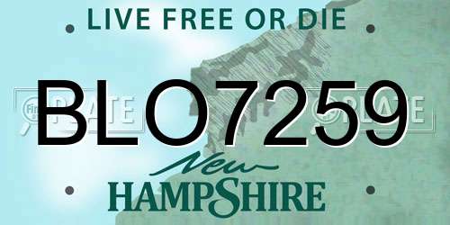 BLO7259 New Hampshire License Plate