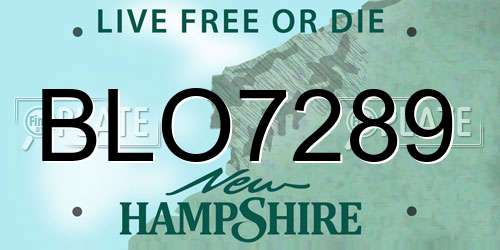 BLO7289 New Hampshire License Plate