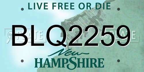 BLQ2259 New Hampshire License Plate