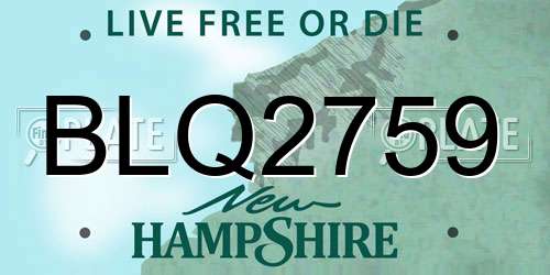BLQ2759 New Hampshire License Plate