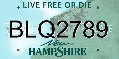 BLQ2789 New Hampshire License Plate