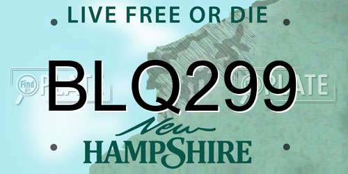 BLQ299 New Hampshire License Plate