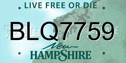 BLQ7759 New Hampshire License Plate