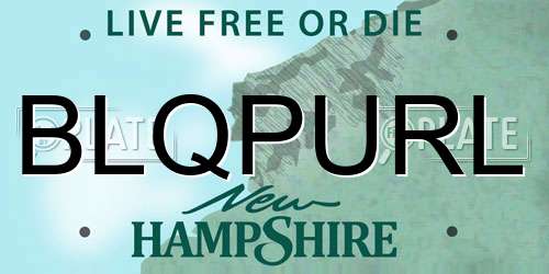 BLQPURL New Hampshire License Plate