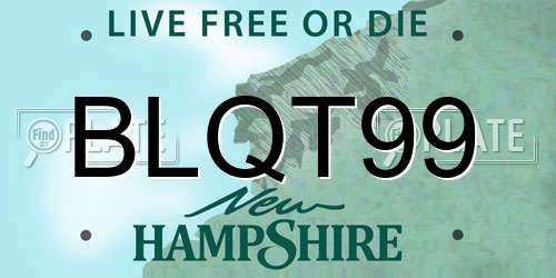 BLQT99 New Hampshire License Plate