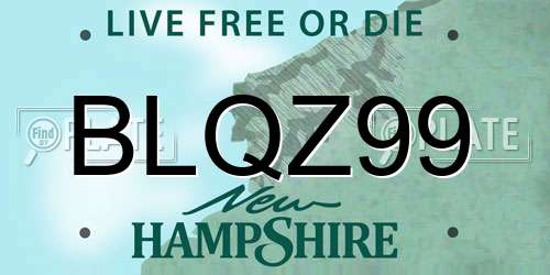 BLQZ99 New Hampshire License Plate