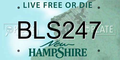 BLS247 New Hampshire License Plate