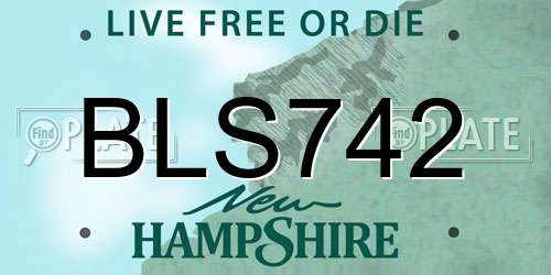 BLS742 New Hampshire License Plate