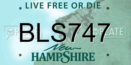 BLS747 New Hampshire License Plate