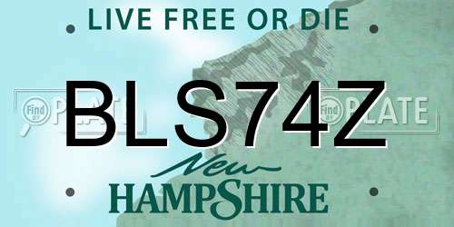 BLS74Z New Hampshire License Plate