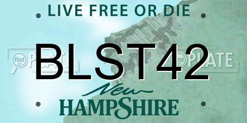 BLST42 New Hampshire License Plate