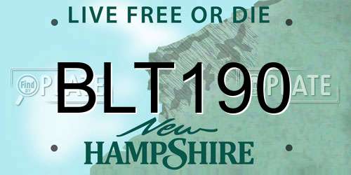 BLT190 New Hampshire License Plate