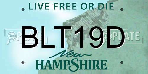 BLT19D New Hampshire License Plate