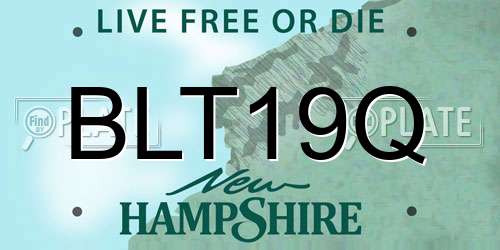 BLT19Q New Hampshire License Plate