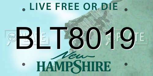 BLT8019 New Hampshire License Plate