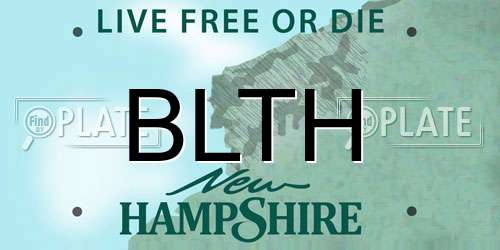 BLTH New Hampshire License Plate