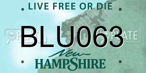BLU063 New Hampshire License Plate