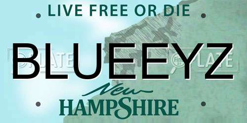 BLUEEYZ New Hampshire License Plate