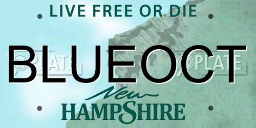 BLUEOCT New Hampshire License Plate