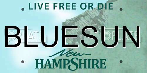BLUESUN New Hampshire License Plate