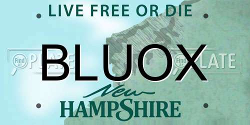 BLUOX New Hampshire License Plate