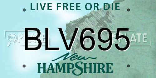 BLV695 New Hampshire License Plate